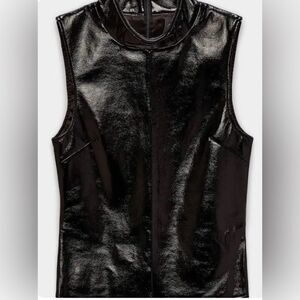 AS by DF Black Crawford Recycled Leather Top Size Medium